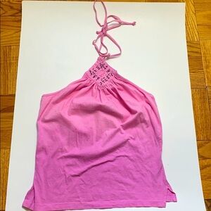 NWOT crown of hearts pink backless top size: M